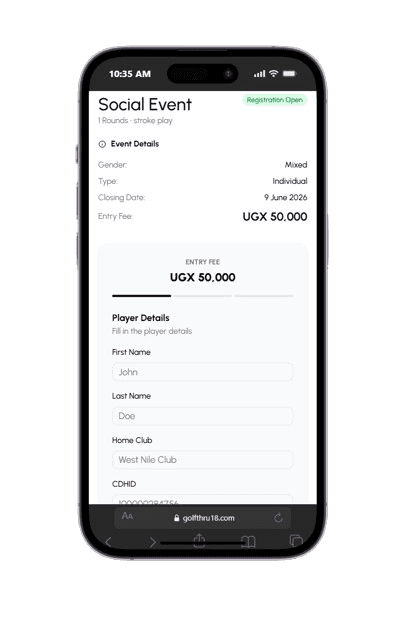 Step 2 — Players Register & Pay